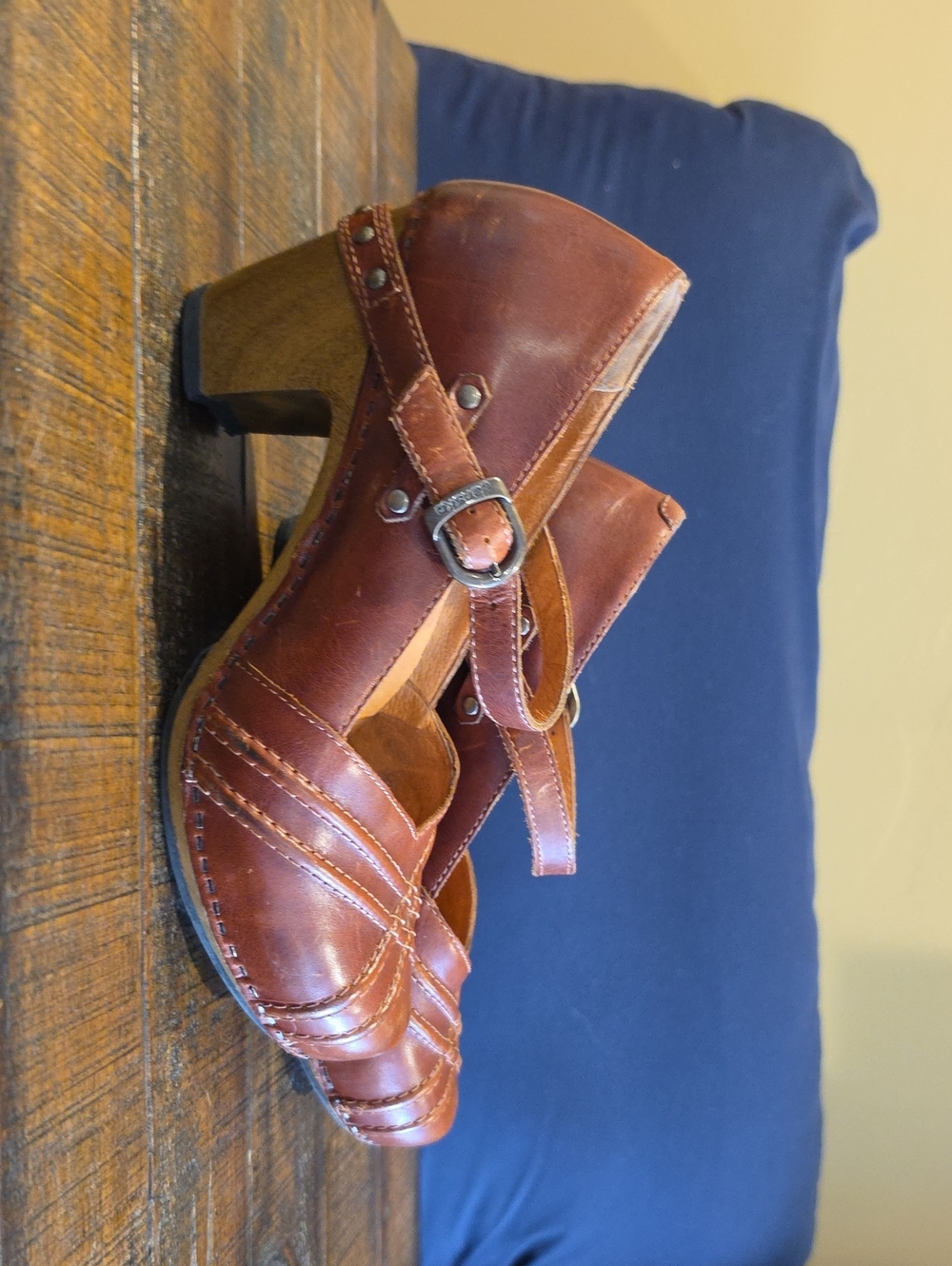 Dansko Brown Leather Mary Jane Heel with Buckle